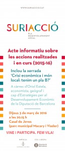 2016 03 03 Cartell acte informatiu Pla de Desenvolupament Local Suriacció